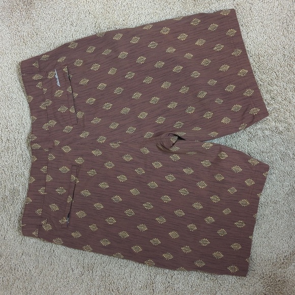 Eddie Bauer Travex Men’s Shorts Size 32 Brown Geometric Print  Stretch Nylon - Picture 8 of 12